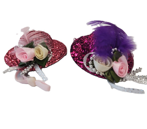 Chick Outfitters Chicken Fancy Hats Pink & Purple (2 PK)