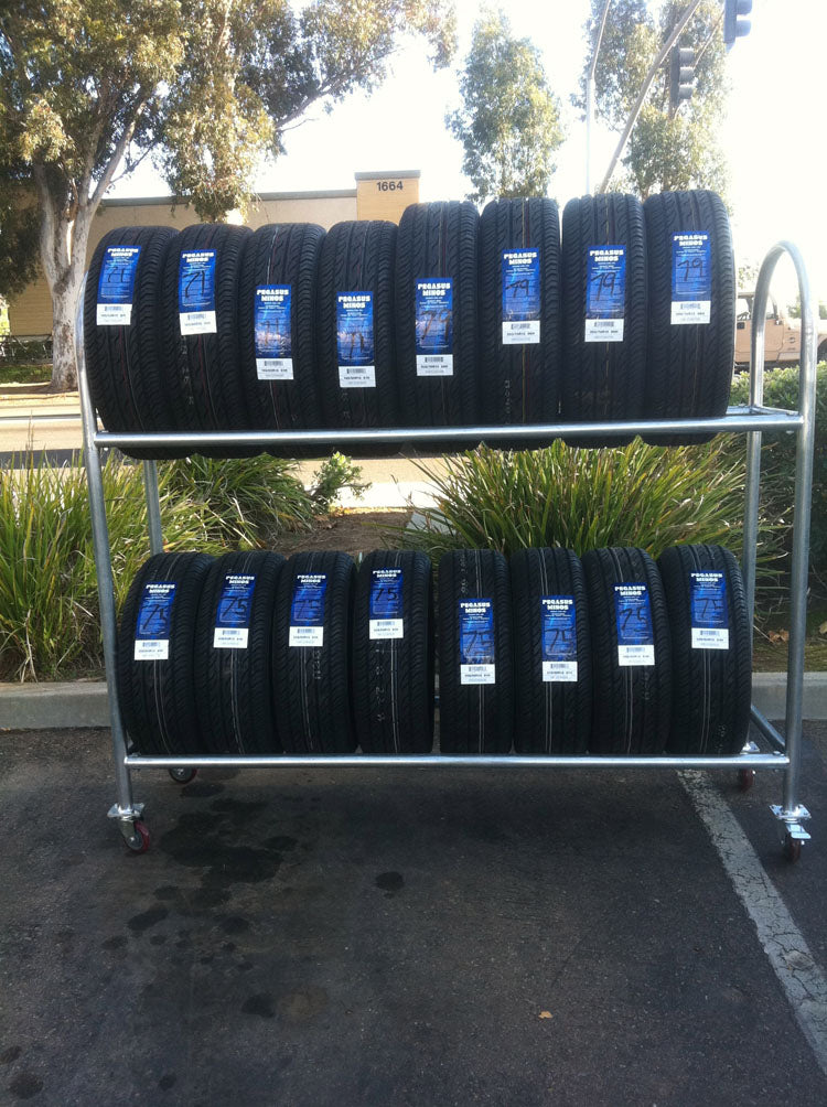 thumbnail image 2 of Heavy Duty 2-Tier Portable Rolling Tire Rack – Unbranded 2 of 2