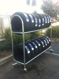 2 Tier Portable Tire Rack Heavy Duty Rolling